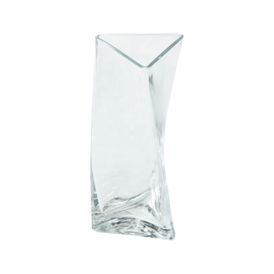 Clear Tall and Triangle Glass Vase