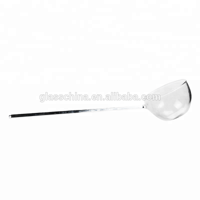 Clear long-stem glass spoon