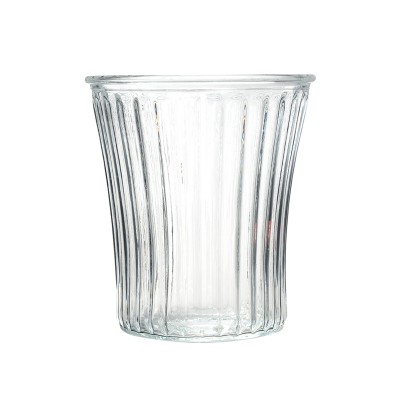 modern style design clear vertical stripes glass vase for home decor