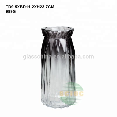 Wholesale Clear Black Blown Glass Vase For Party Decor