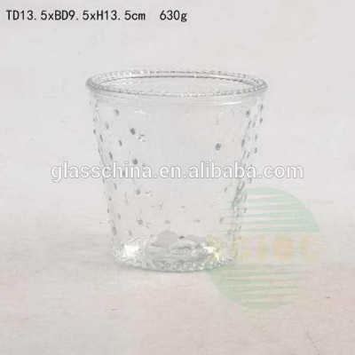 stock glass vase /flower pot with big mouth